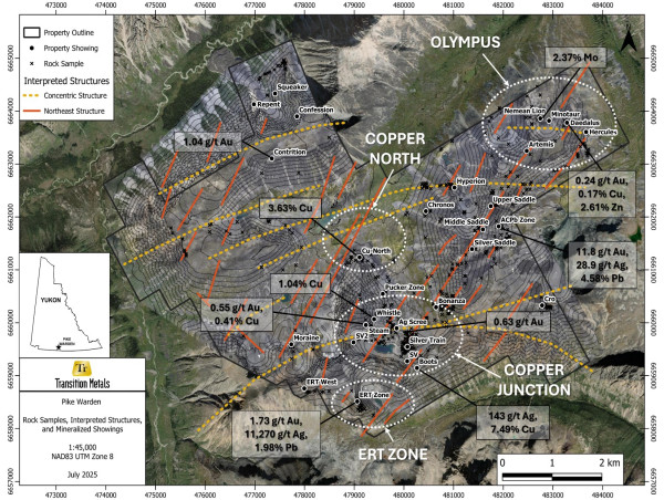 Transition Metals Resumes Exploration at its Pike Warden Epithermal-Porphyry Project, Yukon
