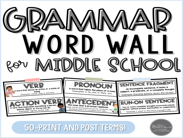 ELA Teacher Releases New Grammar Wall Resource for Middle School Classrooms