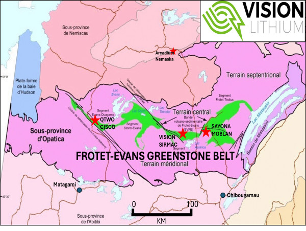 Vision Lithium découvre un nouveau corridor lithium-césium-tantale sur la propriété Sirmac