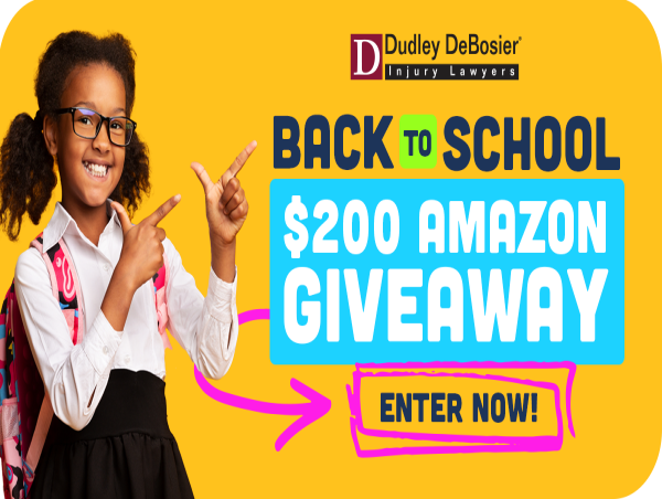  Dudley DeBosier Injury Lawyers Announces $2,000 Back-to-School Giveaway 