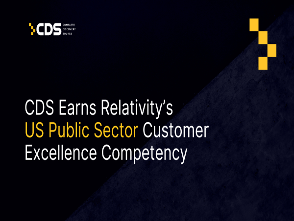  CDS Earns US Public Sector Competency from Relativity 