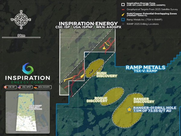 Inspiration Energy Corp. Lists on Tradegate Exchange in Germany and Provides Exploration Update at Rottenstone North as Gold Breaks to All-Time High