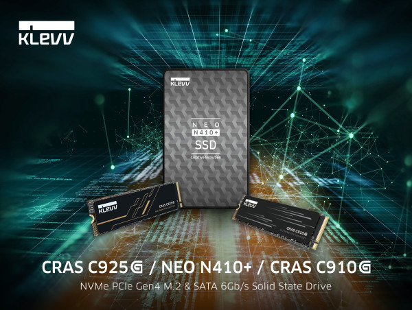 KLEVV DÉVOILE SA NOUVELLE GAMME DE SSD : LES MODÈLES CRAS C925G, CRAS C910G ET NEO N410+