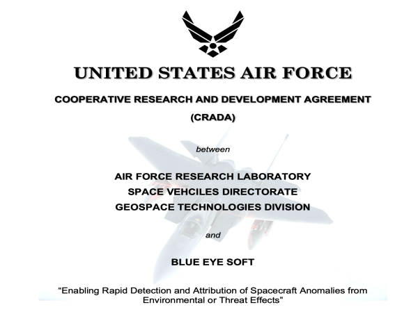 AFRL Taps Blue Eye Soft for Cooperative Research Agreement on Space-Based Environmental Threat Detection