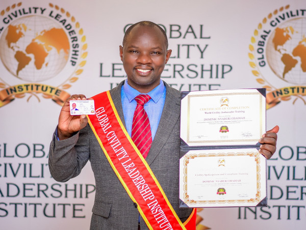 Dr. Dominic Obadiah of Kenya Received Official Credentials as Certified World Civility Ambassador and Spokesperson