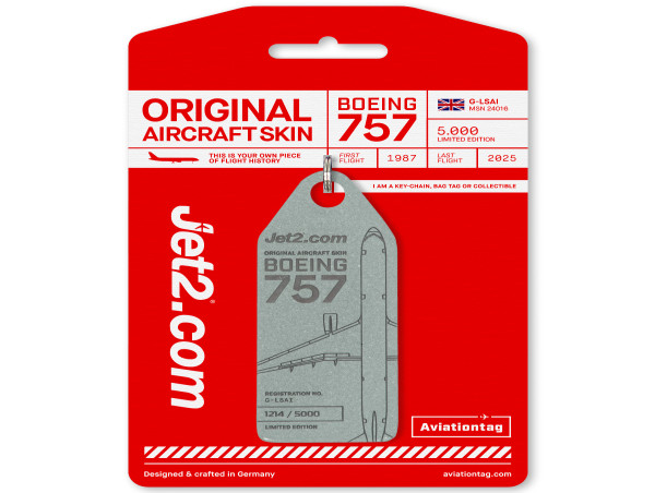 Aviationtag Launches Limited Edition Tag from Jet2’s Last Boeing 757