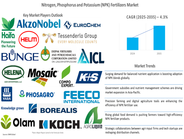 Balanced Crop Nutrition Boosts NPK Fertilizers Market Growth: Increasing at a CAGR of 4.3% by 2035