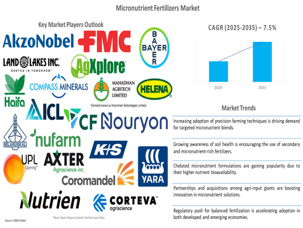 Micronutrient Fertilizers Market Thrives on Crop Quality Focus, Poised for Robust CAGR of 7.5% by 2035