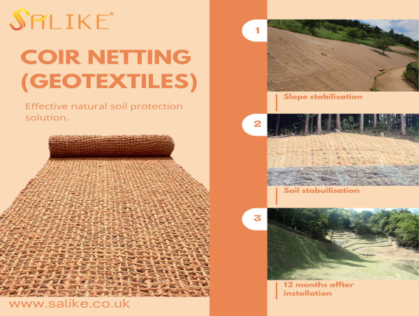  Salike® Coir Netting - nature’s green solution for soil and seed protection 
