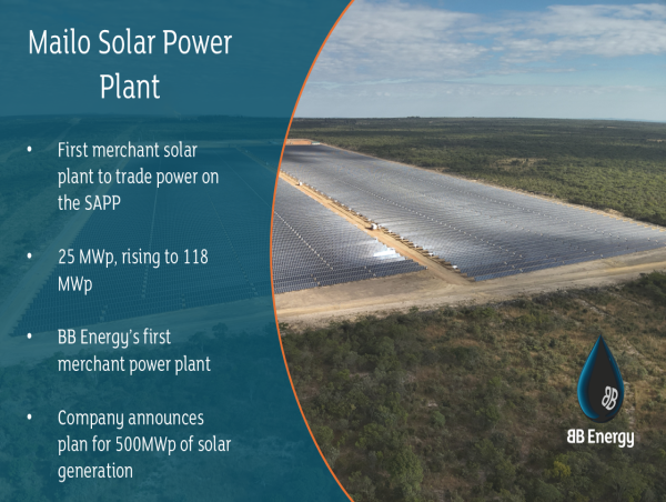  BB Energy Powers Ahead with First Merchant Solar Asset and Entry into SAPP Trading 