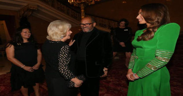 Camilla’s Bruce Oldfield coronation gown decorated with wildflowers and bunting