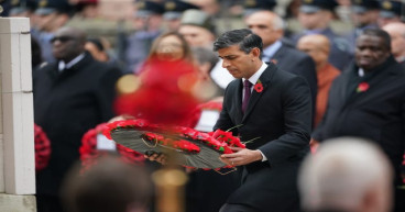 King leads Remembrance Sunday service at Cenotaph