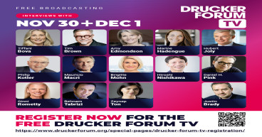 Drucker Forum TV brings meaningful conversations with management experts online on November 30 and December 1, 2023