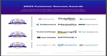 The Top Net Promoter Score (NPS) Software Vendors According to the FeaturedCustomers Fall 2023 Customer Success Report