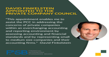 Financial Accounting Foundation Names David Finkelstein of SingerLewak LLP to the Private Company Council