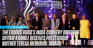 The Exodus Road’s India Country Director Shyam Kamble receives prestigious Mother Teresa Memorial Award