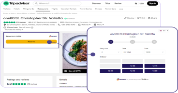Tableo integrates with TripAdvisor, adding an extra booking channel