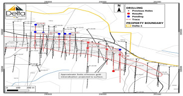 Delta Drills 15.94 g/t over 10 metres at Delta-1, in Thunder Bay, Ontario