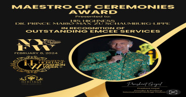 His Highness Dr. Prince Mario-Max zu Schaumburg-Lippe wins Maestro of Ceremonies Award