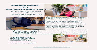 Greene Towne Montessori School Hosts Parent Education Workshop for Summer Transitions Featuring Coach Coral Edwards