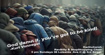 Reverend Billy and the Stop Shopping Choir Host Show in Honor of Migrants After City Enforces 30 Day Limits on Shelter