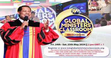 Milhões preparados para participar do Sala de Aula dos Ministros Globais de 2024 com o Pastor Chris
