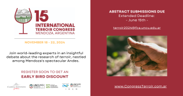 Le 15ème Congrès International du Terroir se réunit pour la première fois en Amérique du Sud, à Mendoza, en Argentine