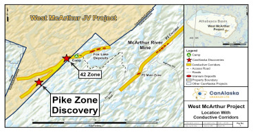 CanAlaska Intersects 21.6 Metres of 3.44% eU3O8 at Pike Zone on West McArthur Joint Venture
