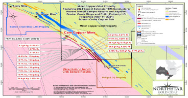 Northstar Gold Corp. Closes First Tranche of Critical Minerals Private Placement; Samples High Grade VMS Copper Along Zone 2 Extension EM Conductor Drill Target