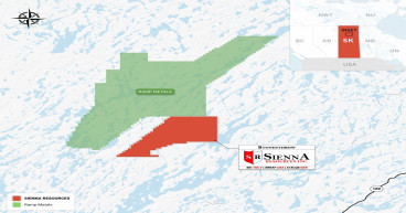 Sienna Significantly Increases Acreage of Stonesthrow Gold Project in Saskatchewan Bordering Ramp Metals Inc.
