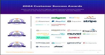 The Top Payment Gateway Software Vendors According to the FeaturedCustomers Summer 2024 Customer Success Report Rankings