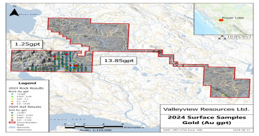 Valleyview Resources Announces Results from Field Program at Fraser Lake