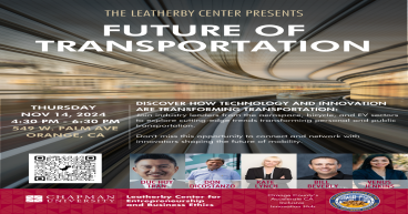 Chapman University’s Leatherby Center for Entrepreneurship Presents 'The Future of Transportation'