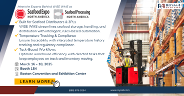 Royal 4 Systems to Showcase WISE WMS at Seafood Expo North America/Seafood Processing North America 2025