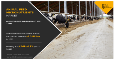 Animal Feed Micronutrients Market is Predicted to Attain $3.3 Billion by 2031: NUTRECO N.V, Cargill, QualiTech, Etc
