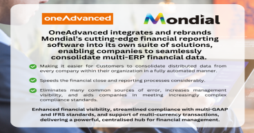 BREAKING: OneAdvanced and Mondial Announce Partnership For Global Financial Reporting & Consolidations