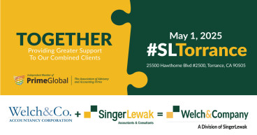 Welch & Co. Joins Forces with SingerLewak: Introducing Welch & Company, A Division of SingerLewak