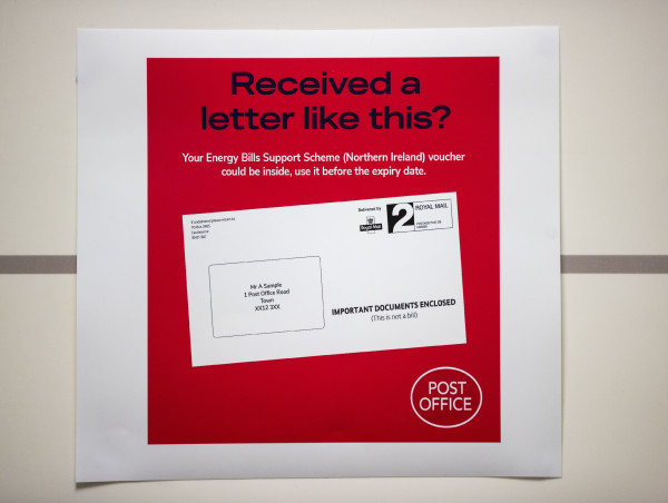  More than half of £600 energy vouchers issued now redeemed – Post Office 