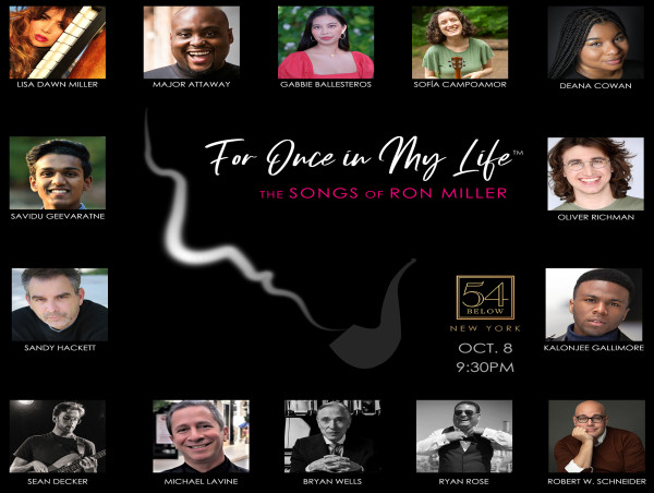 'For Once in My Life' Premieres at 54 Below - Sandy Hackett, Oliver ...