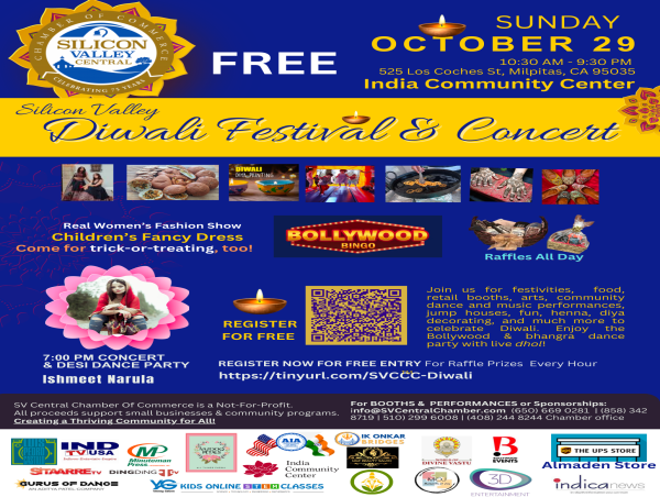  Inaugural SVCCC Diwali Festival & Concert: SVC Chamber Highlights Silicon Valley Cultural Diversity & Small Businesses 
