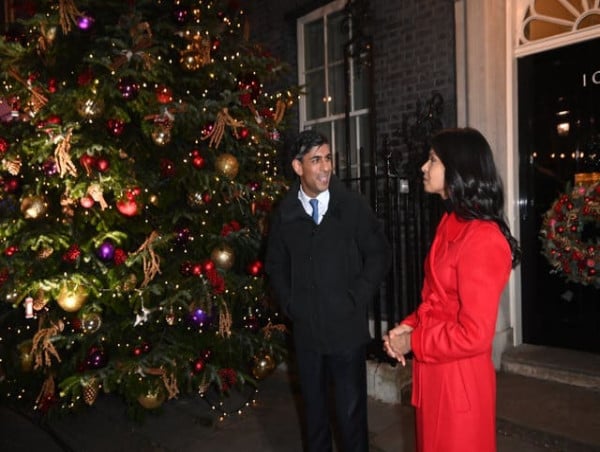  Prime Minister switches on Downing Street Christmas tree lights 