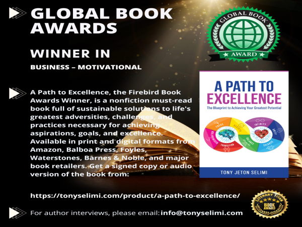  Tony Jeton Selimi's 'A Path to Excellence' Crowned Double Winner at the Global Book Awards 2023 