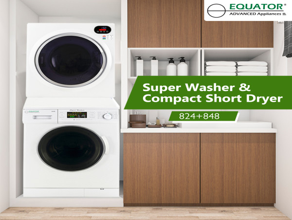 Equator Introduces EW 824N + ED 848 Stackable Washer-Dryer Set