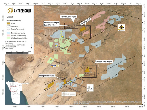  Antler Gold Further Consolidates Land Holdings in the Namibian 'Gold Corridor' 