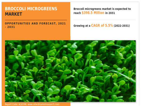  Broccoli Microgreens Market to Grow $398.5 Million by 2031 