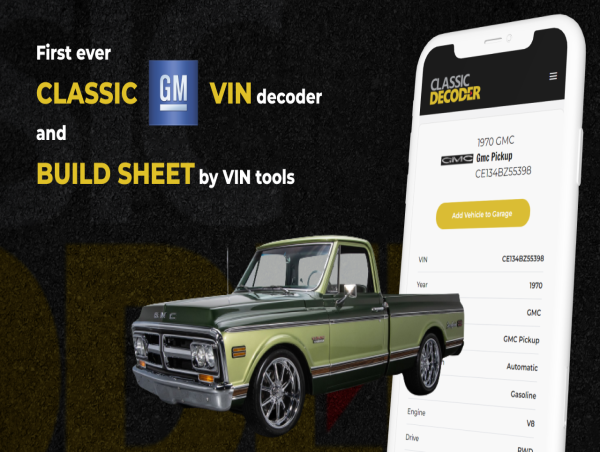 First Ever Classic GM VIN Decoder and Build Sheet by VIN tools