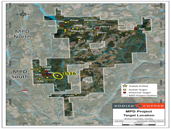  Kodiak Reports New Copper Porphyry Discovery at 1516 Zone and Final 2023 Drill Results 