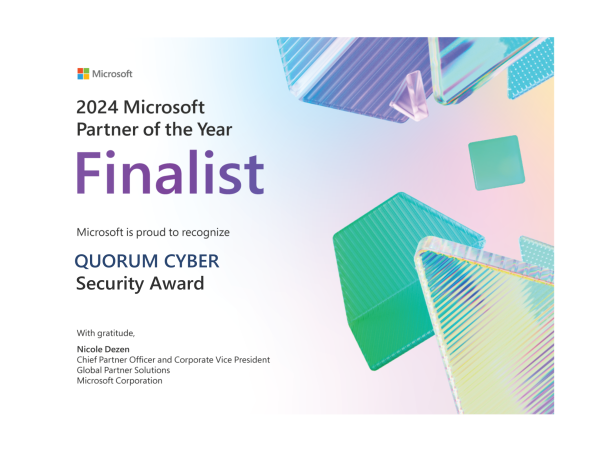 Quorum Cyber Recognized As A Finalist Of 2024 Microsoft Security 