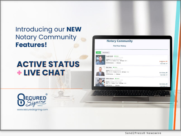  Secured Signing Notary Community Platform Enables Notaries To Connect With Clients Online, Receive Jobs, And Chat Directly 