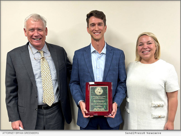  Bryan Greenberg Of All Injuries Law Firm Receives The Second Annual Hon. Robert L. Dietz Emerging Professional Award 
